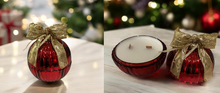 Load image into Gallery viewer, Christmas Bauble Candle - Candy Cane Fragrnce
